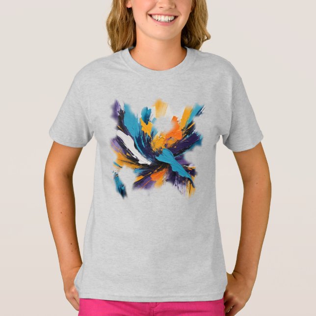 Camiseta Feminina Juvenil Básica Arte Expressão-2 (Frente)