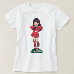 Camiseta Feminina K-Pop Natal Coração