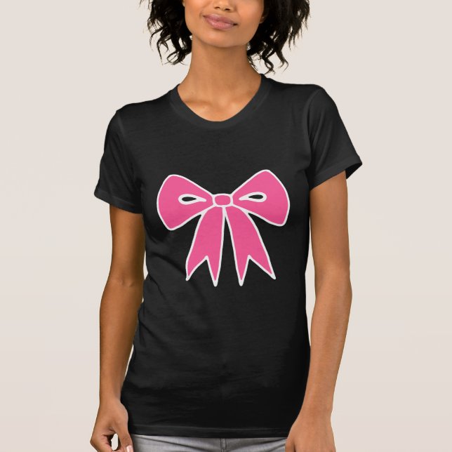 Camiseta Feminina Laço Rosa Retro (Frente)