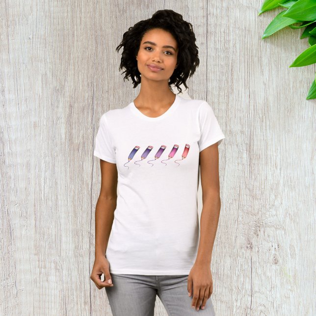 Camiseta Feminina Lápis de Cor (Criador carregado)