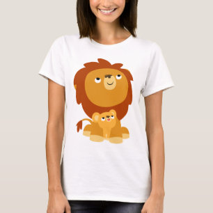 Camiseta Feminina Leão & Filhote de Leão de Desenh