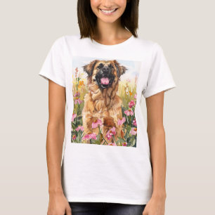 Camiseta Feminina Leonberger Watercolor