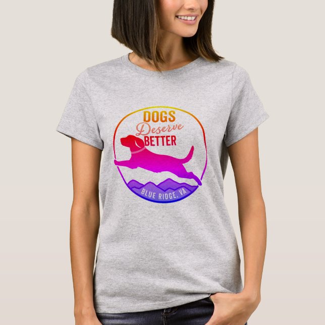 Camiseta feminina - Logotipo arco-íris (Frente)
