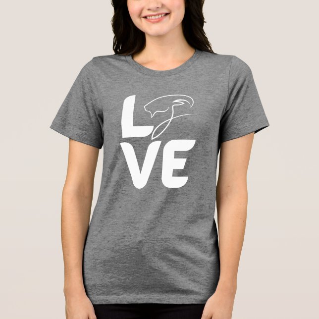 Camiseta Feminina LOVE Cabra – Presente Divertido  (Frente)