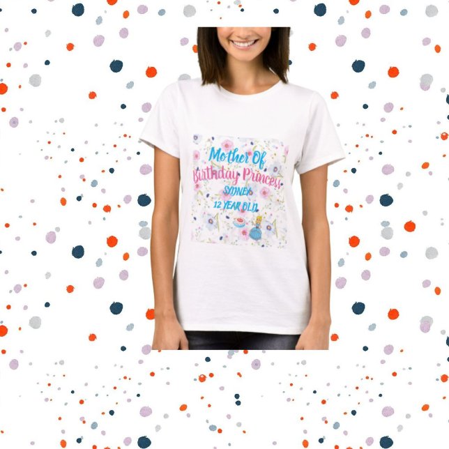 Camiseta Feminina Mãe da Princesa de Aniversário  (Criador carregado)