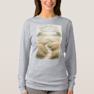 Camiseta Feminina Manga Longa Versículo Bíblico Jo