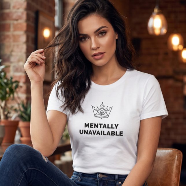 Camiseta Feminina Mentalmente Indisponível Branco (Criador carregado)