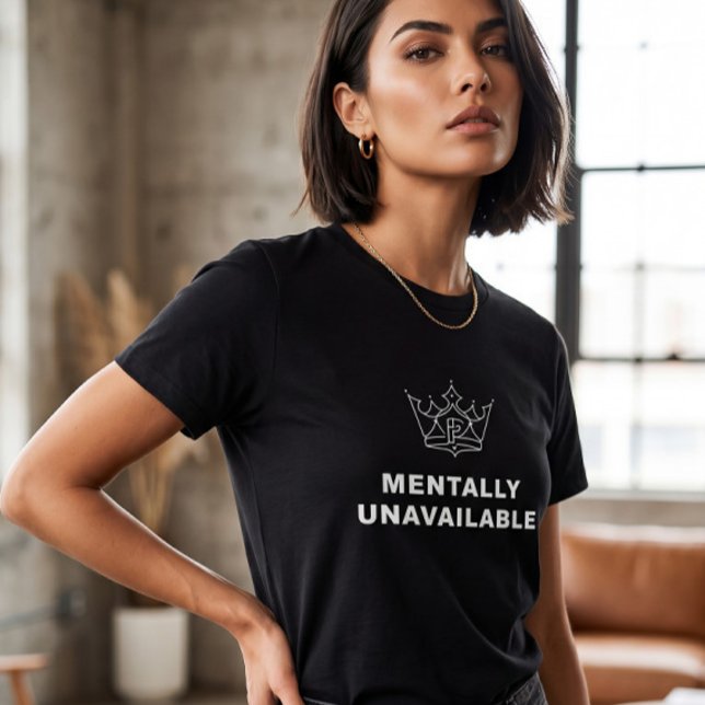 Camiseta Feminina Mentalmente Indisponível Preta (Criador carregado)