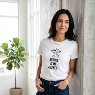 Camiseta Feminina Minimalista Shhh Slogan Silêncio
