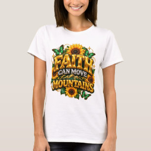 Camiseta Feminina Montanhas Fé Puffy 3D Brilhante