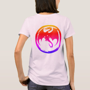 Camiseta feminina Neon Dragon rosa pálido parte de
