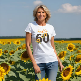Camiseta Feminina Olá Sessenta com Girassóis