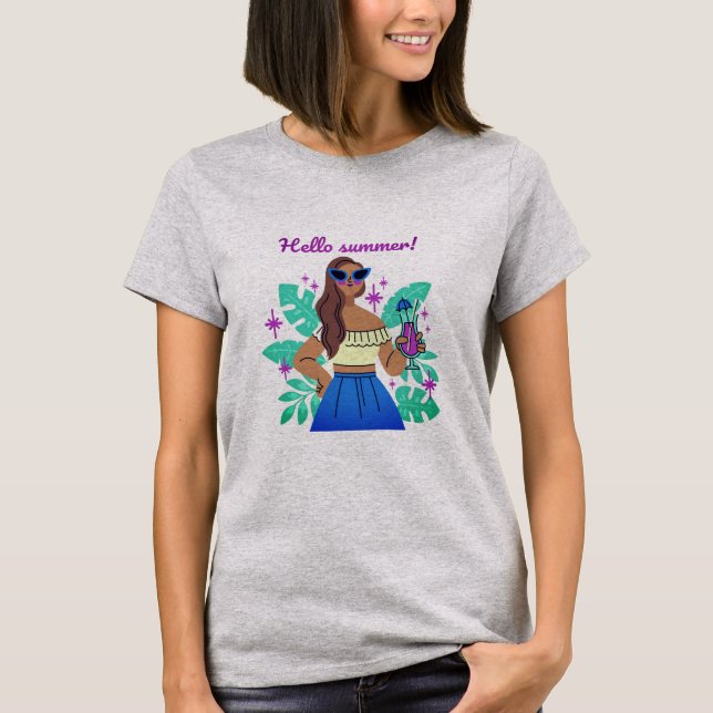 Camiseta Feminina Olá Verão (Frente)