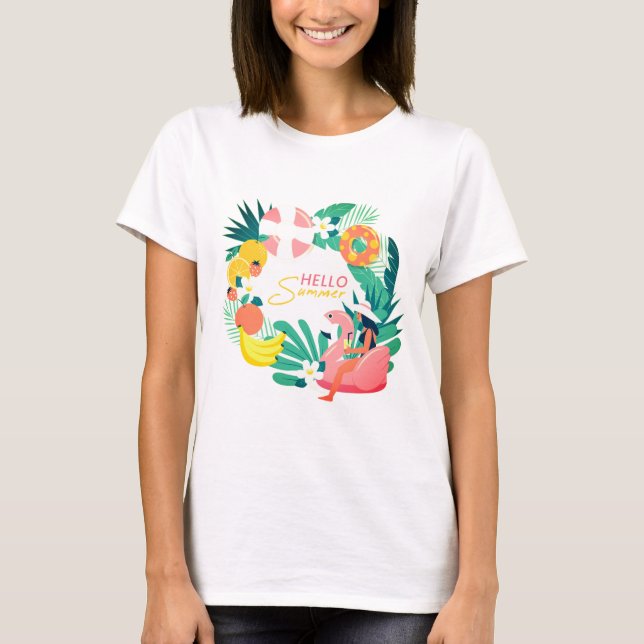 Camiseta Feminina Olá Verão (Frente)