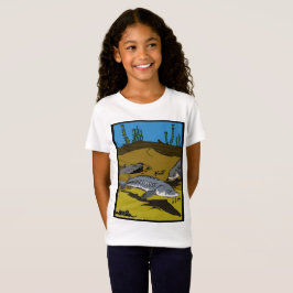 CAMISETA FEMININA PÁGINA DE COLORAÇÃO DO ESTURJÃO 