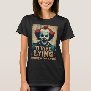 Camiseta Feminina Palhaço Irã Sem Guerra Notícias