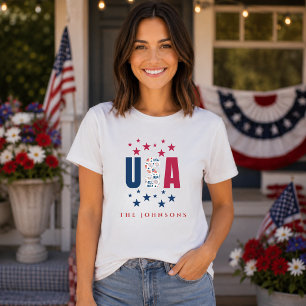 Camiseta Feminina Patriótica Personalizada Família