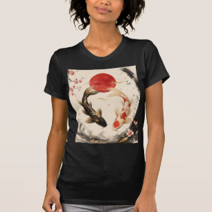 Camiseta Feminina Peixe Koi Arte Japonesa