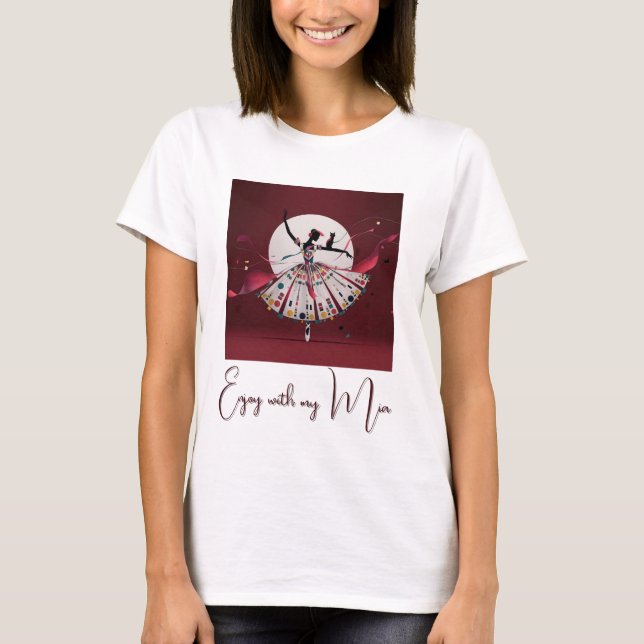 camiseta feminina personalizada com imagem e texto (Frente)