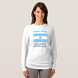 Camiseta feminina personalizada da bandeira argent