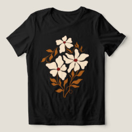Camiseta Feminina Pétala Dourada Floral Abstrata