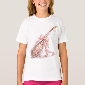 Camiseta Feminina Pink Enchanted Witch Broom