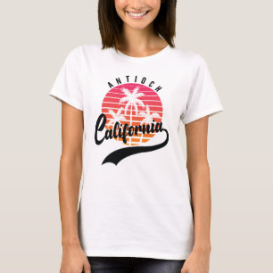 Camiseta Feminina Pôr do Sol Retro de Antioch, Cal