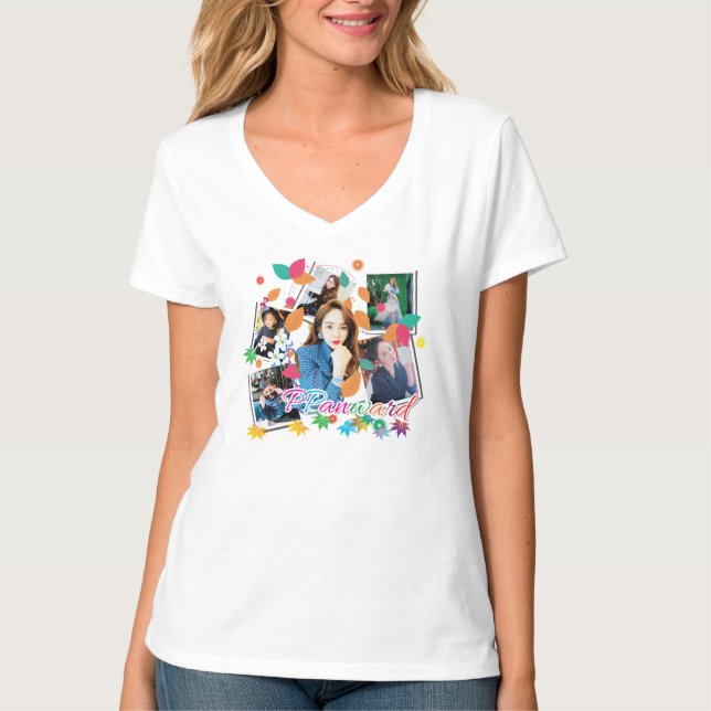 Camiseta feminina ppanward em V (Frente)