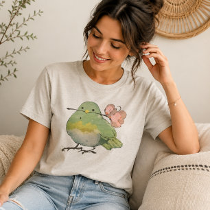 Camiseta Feminina Presente Amante de Pássaro Fofo 