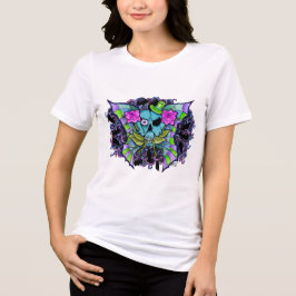 Camiseta Feminina Psyko-Daizie Skull & Roses