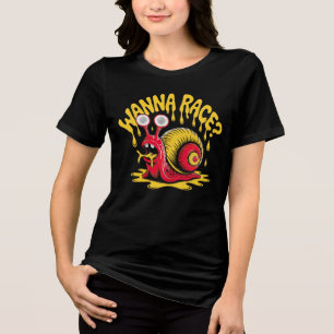 Camiseta Feminina "Quer Correr?" Humor de Caracol 