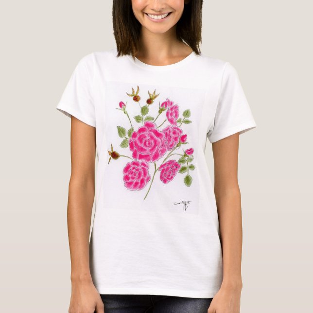 Camiseta feminina Red Rose (Frente)