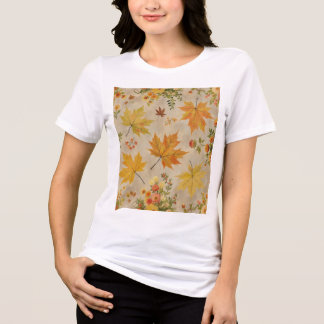 Camiseta feminina reminiscente do outono