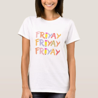 Camiseta Feminina Retro Friyay Friday Vibes de Fim