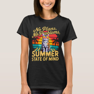 Camiseta Feminina Retro Summer Cat Sem Planos
