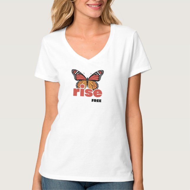 Camiseta Feminina Rise Free Butterfly (Frente)