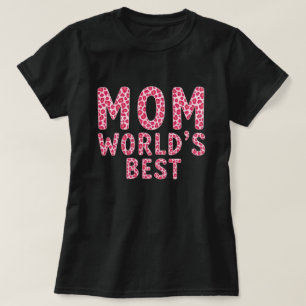Camiseta Feminina Rosa Réptil 'Melhor Mãe do Mundo