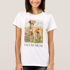 Camiseta Feminina – Saluki Mom Watercolor Dog Tee