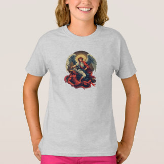 Camiseta Feminina São Miguel Derrotando o Diabo