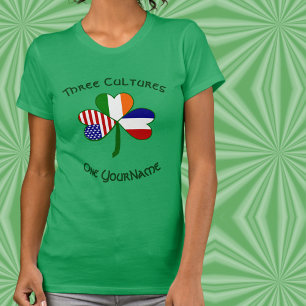 Camiseta feminina Shamrock França Irlanda EUA Pers