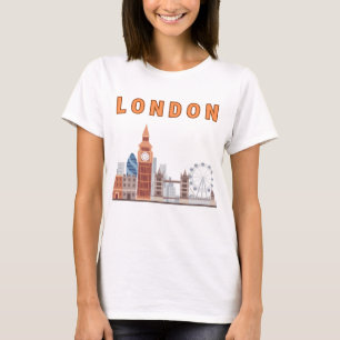 Camiseta Feminina Silhueta de Londres