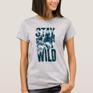 Camiseta Feminina Stay Wild Wolf Nature Scene Wild
