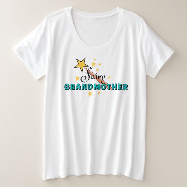 Camiseta Feminina Tamanho Plus Avó Fada (Frente do Design)