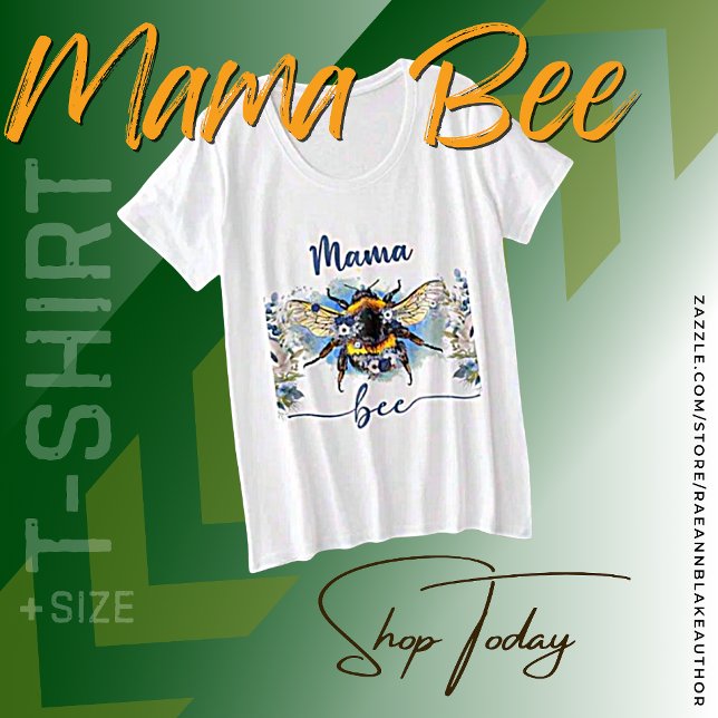 Camiseta Feminina Tamanho Plus "Mama Bee" (Criador carregado)