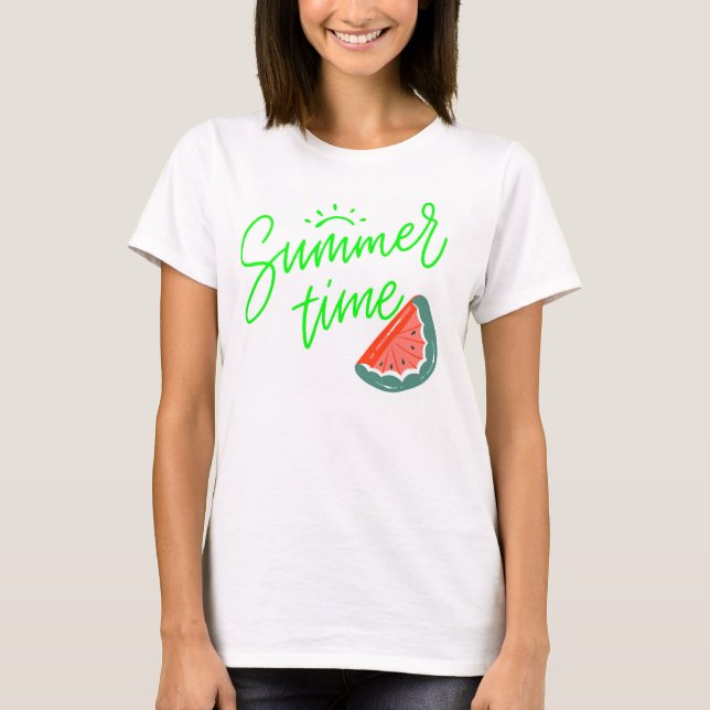 camiseta feminina Tempo de Verão (Frente)
