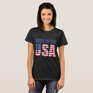 Camiseta Feminina Tipografia Bandeira dos EUA - Pa