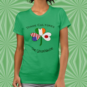 Camiseta Feminina Trevo Irlanda Japão EUA Personal