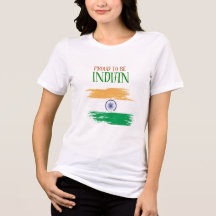 Camiseta Feminina Tricolor Orgulhosamente Indiana