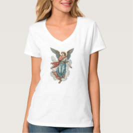 Camiseta Feminina V-Neck Beautiful Angel Christian
