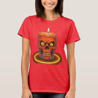 Camiseta Feminina Vela de Caveira Derretendo Gótic